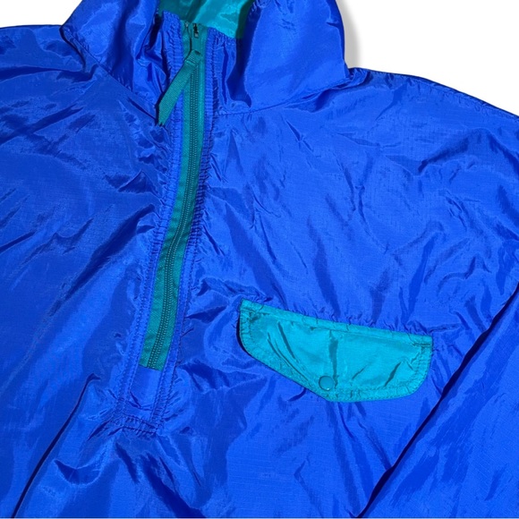 Vintage 90s L.L.Bean Pull Over Snap Pocket Windbreaker - Picture 3 of 4